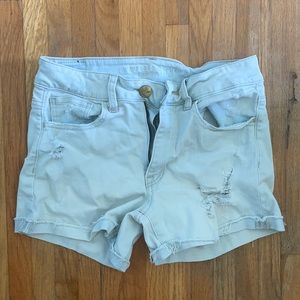 Super stretch high rise shortie Jean shorts